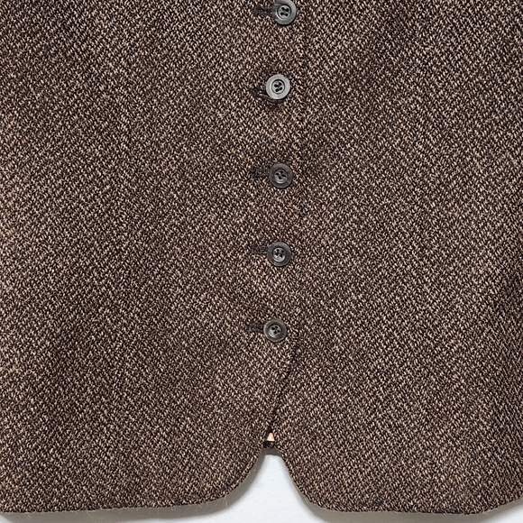 PERUVIAN CONNECTION Coat Womens Size 8 Brown Alpaca Wool Tweed Leather Old Money - Picture 5 of 16
